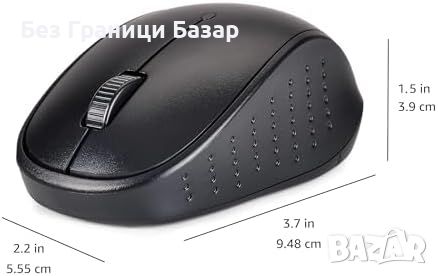Нова Черна Безжична Клавиатура и Мишка Amazon Basics 2.4 GHz, Включени Батерии, снимка 3 - Клавиатури и мишки - 45496158
