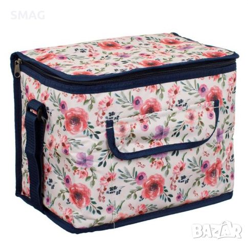 Изотермална чанта Blue Ecru Floral 31x24x20cm - 14л, снимка 1 - Хладилни чанти - 46387569