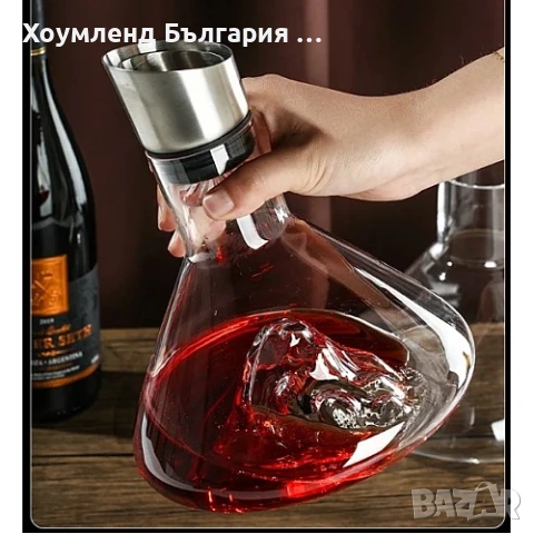 Декантер - бутилка за вино и уиски с 3D планина, снимка 5 - Чаши - 54302684