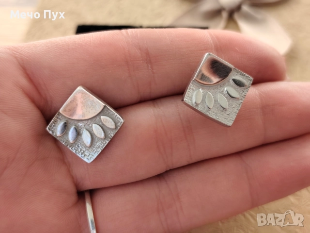 Сребърни обеци (173), снимка 3 - Обеци - 52412156