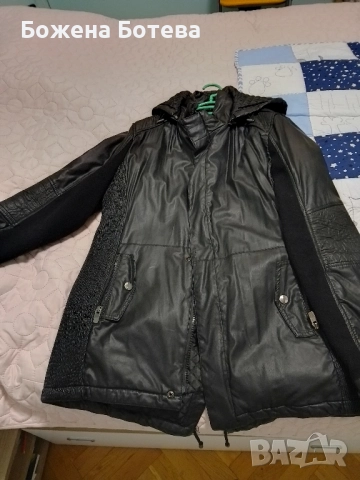 кожено мъжко яке, размер XL, снимка 2 - Якета - 52575847