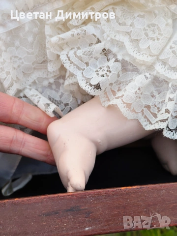 АНТИКВАРА дървена количка комплект с порцеланова кукла , снимка 15 - Антикварни и старинни предмети - 54195587