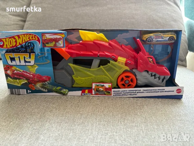 Автовоз Hot Wheels City - Транспортьор дракон, с количка, снимка 2 - Коли, камиони, мотори, писти - 50094790