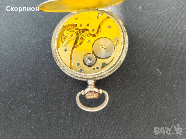 Джобен СРЕБЪРЕН часовник - JUNGHANS - ГЕРМАНИЯ - 15 РУБИНА, снимка 8 - Джобни - 50994374