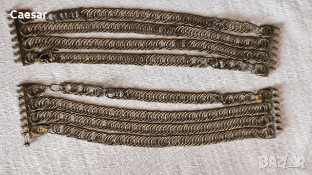Комплект възрожденски верижни сребърни гривни, снимка 3 - Антикварни и старинни предмети - 52084563
