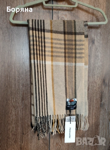 Нов дамски шал от камилска вълна и кашмир в стил Burberry, снимка 10 - Шалове - 53724748