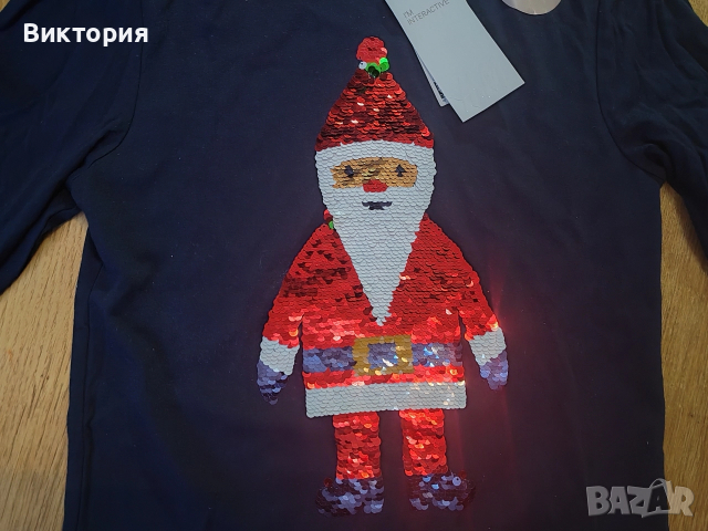 нова коледна блуза за момче 134 размер, снимка 3 - Детски Блузи и туники - 52552537