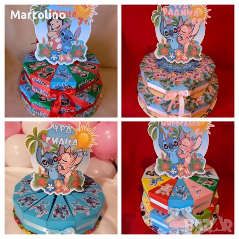 Картонена торта Стич, снимка 4 - Други - 52927496