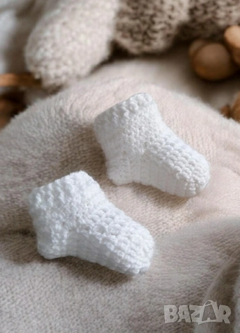 🍼👣Плетени пролетни бебешки чорапки,терлъчки ръчна изработка, снимка 2 - Бебешки чорапи - 53662840