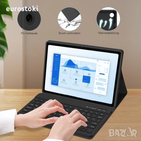 Кейс с клавиатура HOTLIFE за Samsung Galaxy Tab А9+ 11 инча 2023 (SM-X210/X215/X216B), снимка 7 - Калъфи, кейсове - 51545884