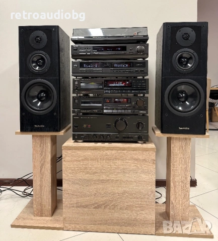 🔈Ретро аудио система - сет TECHNICS - усилвател, сд плеър, дек, тунер, еквалайзер, грамофон,колони