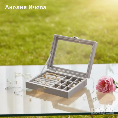 Кутия за съхранение на бижута 24 места, снимка 3 - Бижутерийни комплекти - 51811582