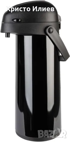 Термос с помпа Термокана с помпа 1.8л Бяла Черна, снимка 2 - Други - 50184778