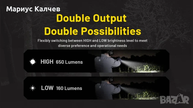 Тактически прожектор за пистолет NITECORE NPL27, 410 метра, ЧИСТО НОВ , снимка 10 - Оборудване и аксесоари за оръжия - 50447453
