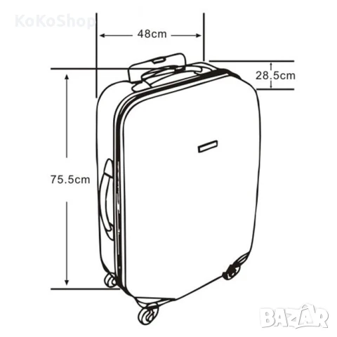 Куфар на колелца-48x28,5x75,5 см./розов куфар на колелца, снимка 9 - Куфари - 50644429