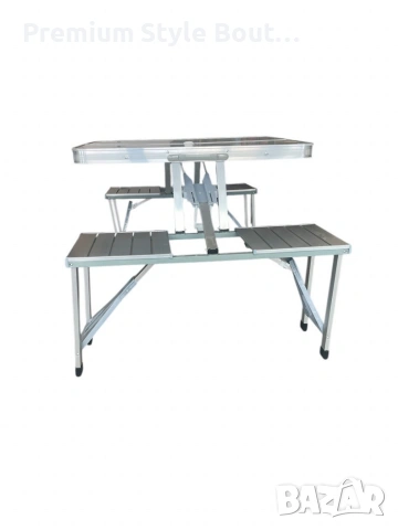 Комплект сгъваема маса с вградени 4 стола за къмпинг,риболов,пикник,туризъм, снимка 4 - Маси - 53691454