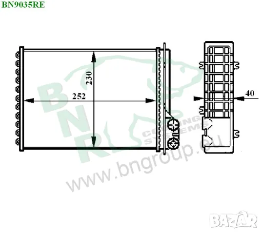 Радиатор парно BNR за RENAULT BN9035, снимка 5 - Части - 14470332