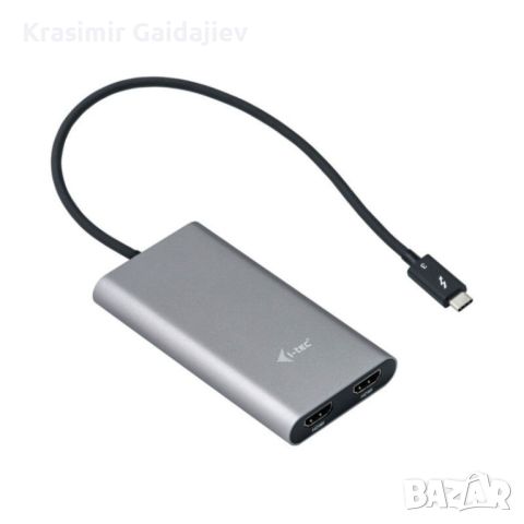 Адаптер HDMI i-Tec TB3DUAL4KHDMI Thunderbolt 3, снимка 2 - Кабели и адаптери - 45353075