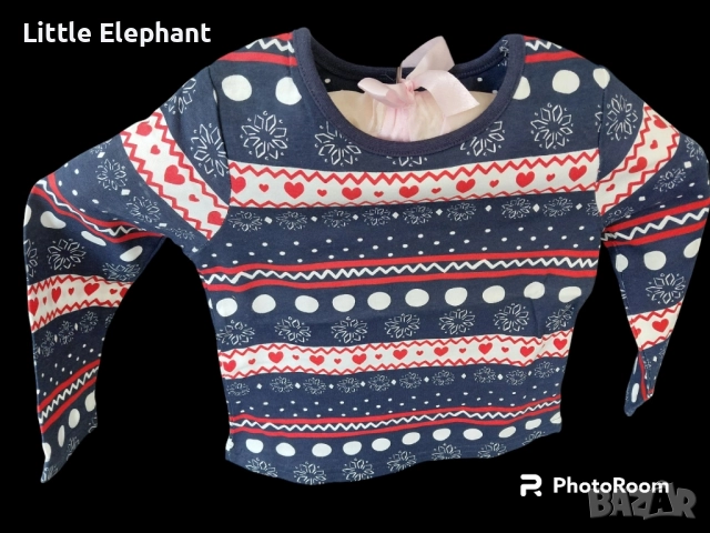 Блузка с дълъг ръкав за 12-18 мес мом,сърца и снежинки,колекция"Winter Holidays",Англия/нова