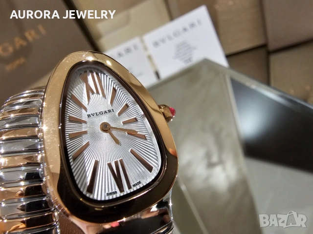 BVLGARI Serpenti Tubogas Snake Rose Gold and Silver Дамски Часовник, снимка 7 - Дамски - 53058261