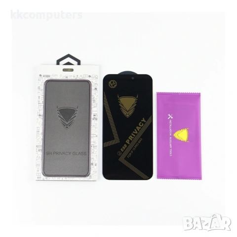 Стъклен протектор за дисплей OG 5D Slim с цяло лепило, За iPhone 17 Pro Max (6.9), Черен, снимка 3 - Фолия, протектори - 54204149