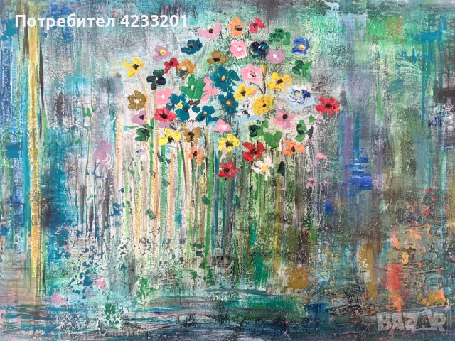 Картина абстрактни цветя / гора / интериорна картина / платно / канаваца