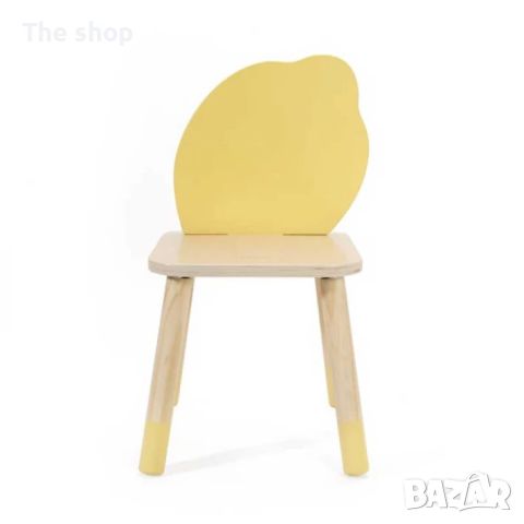Дървено столче за деца с облегалка - Лимон (004), снимка 1 - Мебели за детската стая - 45648834