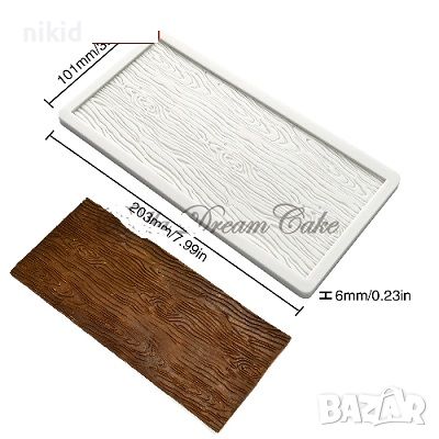Дървесина кора дърво текстура дървена силиконов молд форма фондан шоколад декор торта украса, снимка 2 - Форми - 45317921