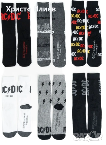 Коледен календар Мъжки чорапи AC/DC Адвент календар 12 чифта, снимка 5 - Коледни подаръци - 53490662