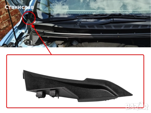 Странично удължение на кората под предното стъкло за Hyundai Elantra MK5, снимка 4 - Части - 52301220