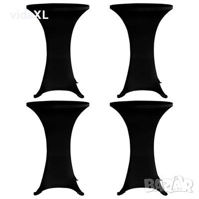 vidaXL Покривки за коктейлни маси, Ø80 см, черни, еластични, 4 бр(SKU:279073