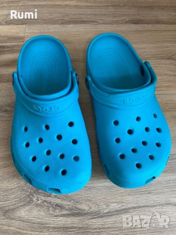 Оригинални светло сини чехли Crocs ! 35-36 н, снимка 3 - Чехли - 46230977