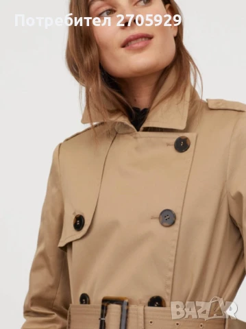 H&M класически тренчкот, размер 36/S, снимка 4 - Шлифери - 51124624