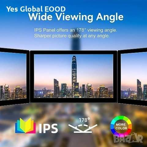 Pisichen 10.1" FHD 1920x1200 IPS HDMI USB-C, снимка 3 - Друга електроника - 53628455