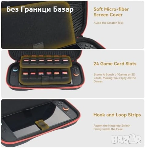 Нов Калъф за Nintendo Switch 2 твърд кейс с място за 24 игри аксесоари, снимка 6 - Аксесоари - 53963182