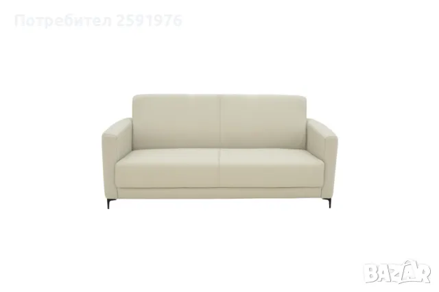 Двуместен диван Puzzle-home Sidica, PU кожа, Бял, 135x78x83см, снимка 1