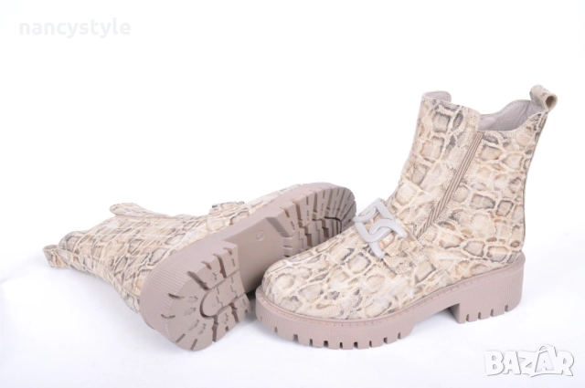 ЗИМА '25'26! Подплатени бежови дамски боти, снимка 4 - Дамски боти - 52289734