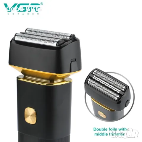 Електрически тример VGR V-355 – Водоустойчив IPX6, двойна глава, LED дисплей, 100 мин работа, снимка 4 - Машинки за подстригване - 50400401