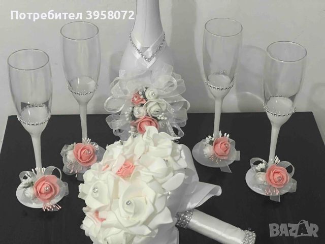 Сватбени чаши, снимка 5 - Сватбени аксесоари - 45648309