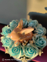 Ръчно изработена кутия с ароматни рози и керамично розово зайче, снимка 1 - Подаръци за рожден ден - 44974838