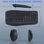 Нов Ергономичен Безжичен Комплект Клавиатура и Мишка с USB за PC и Лаптоп, снимка 5