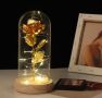 Вечна роза в стъкленица с LED светлина, снимка 11