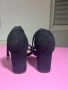 Черни велурени токчета 7см, снимка 5