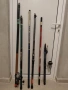 Риболовен комплект от 8 части: Маркови въдици Daiwa и Sert + макари Shimano и Caperlan, снимка 1