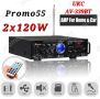 Аудио усилвател с Bluetooth 2x120W, UKC AV-339BT, 220V и 12V, снимка 2