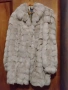Кожено палто от естествен косъм Сребърна лисица, снимка 1
