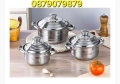 Комплект 4 тенджери с метален капак stainless steel, снимка 4