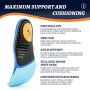 VALSOLE Ортопедични стелки за обувки за поддръжка на свода на плантарен фасциит, сини, размер 43, снимка 2