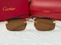 Cartier висок клас мъжки слънчеви очила с дървени дръжки, снимка 7
