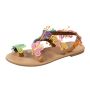 Дамски едноцветни плажни сандали с кръгли пръсти в етнически стил, 7цвята , снимка 18